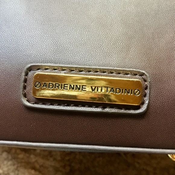 {Adrienne Vittadini} Brown Leather Crossbody Purse - Picture 4 of 8
